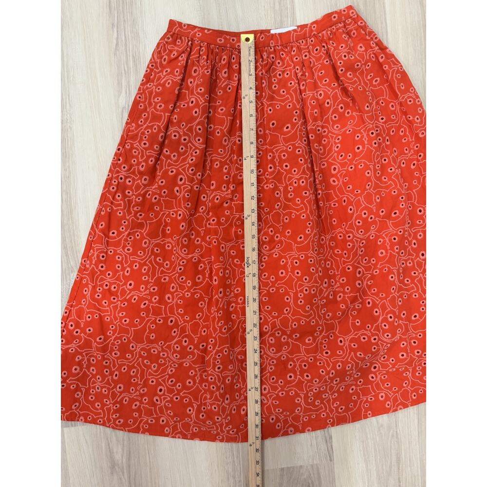 Anthropologie Women’s Marimekko Nilan Retukka Red Eyelet SET Top 36 Skirt 40 - Picture 10 of 13